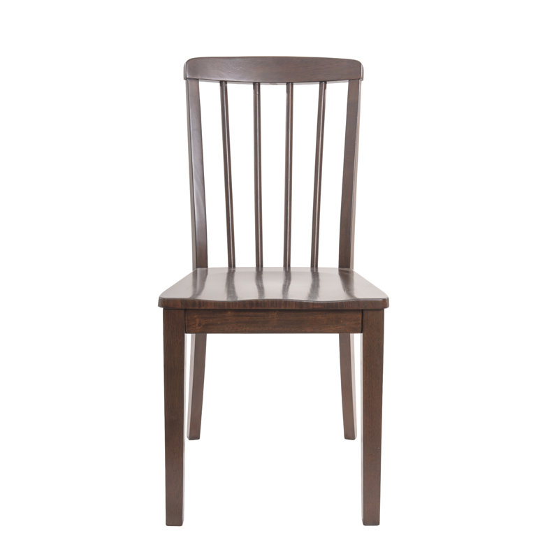 Chaise en bois massif à dossier en lattes avec finition espresso