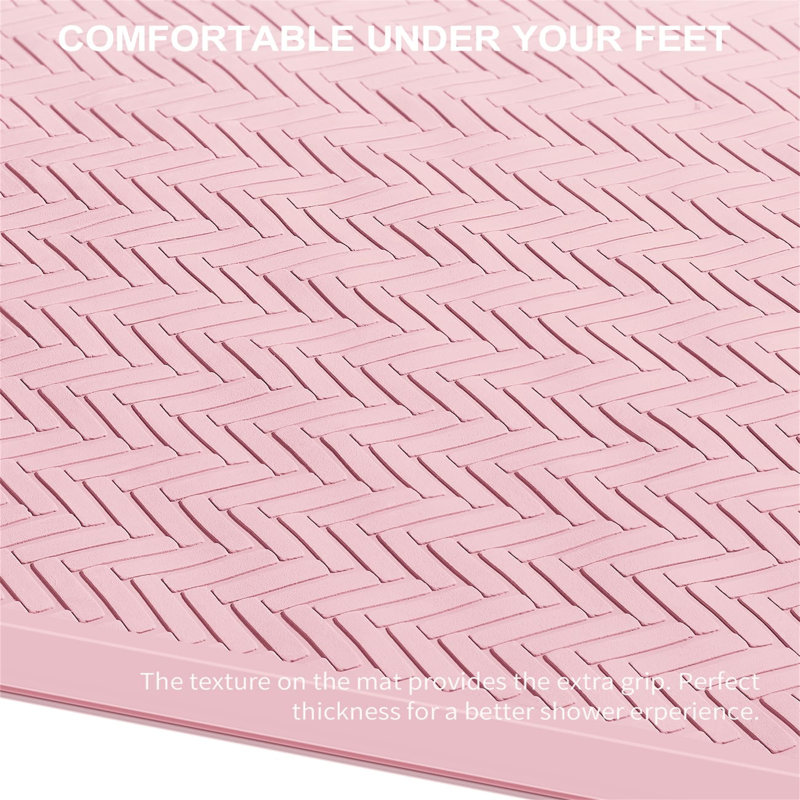 Graeme Plastic / Acrylic Non-Slip Shower Mat, Pink