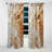 Abstract Curtain Panel, White Gold Fluid Pattern Blackout Decor - White And Gold Champagne Flow II-659408583
