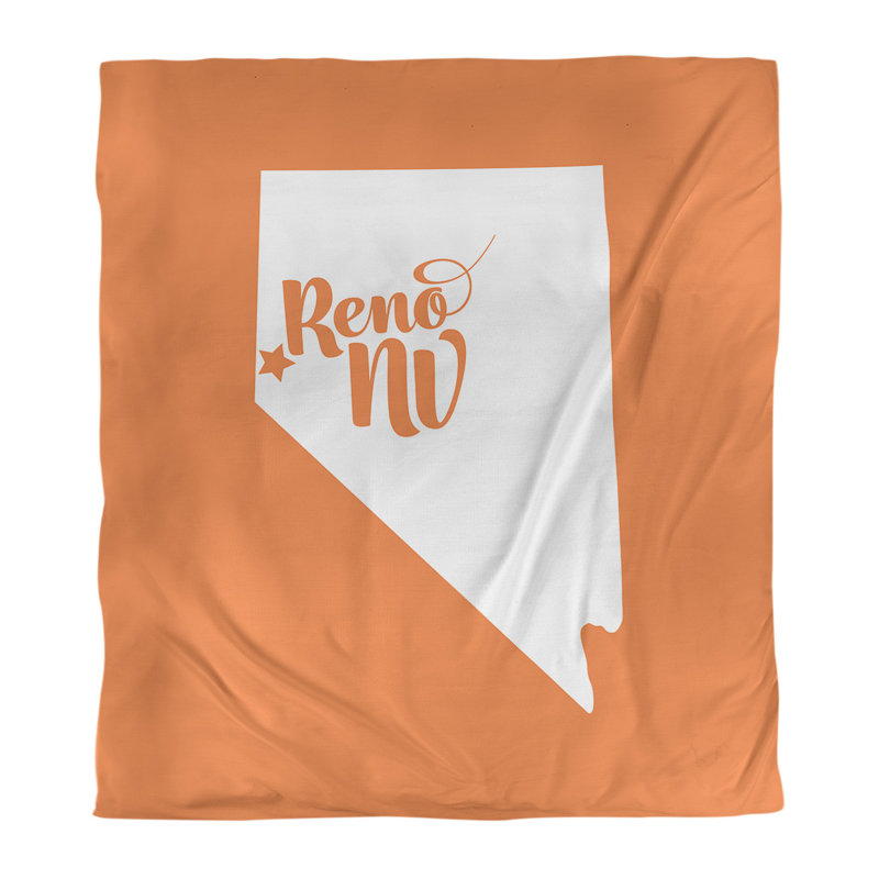 Housse de couette reno nevada, Housse de couette pour lit simple, Orange, Polyester brossé