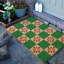 Petal Checkerboard Coir Doormat-1025304931-1009020494