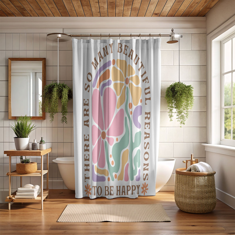 Rideau de douche standard 1 pièce Simple Bloom, H 74 po x l 71 po