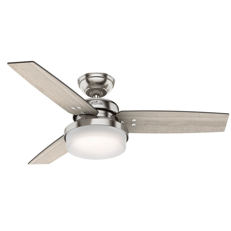 44" Sentinel 3 - Blade Standard Ceiling Fan with Remote Control and Light Kit Included