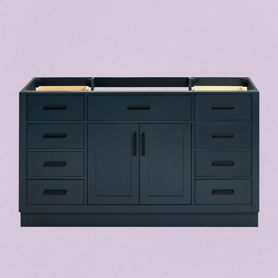 Osoria 60'' Solid Wood Single Bathroom Vanity Base Only, Base Cabinet without Top