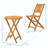 3-Piece Acacia Wood Bistro Set, Folding Patio Furniture With 2 Folding Chairs And Round Coffee Table, Slatted, For Backyard, Balcony, Deck