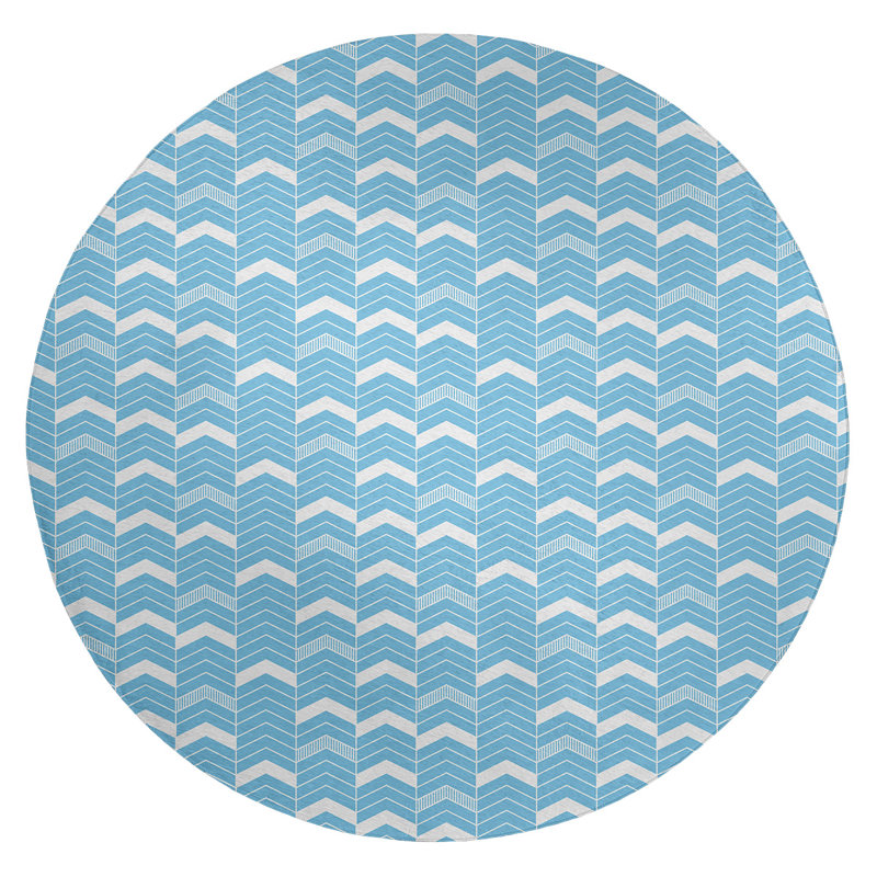 Chenille Chevron Indoor Rug, Round 5'