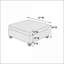Repose-pieds modulaire en chenille gris ardoise 30 x 37 x 35 H | Pieds noyer brun | Base en bois massif