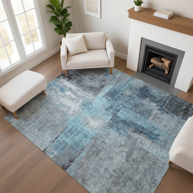 Premium Machine Washable Bucz AMF1759 Modern Rug, Rectangle 8' x 10'