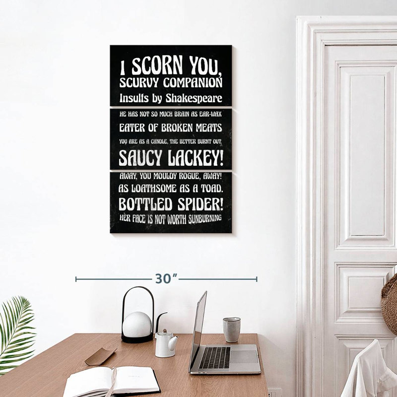 Ketti Funny Insultes par Shakespeare, H 32 po x l 20 po
