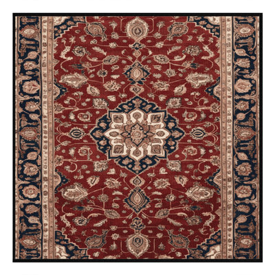 Machine Washable Persian Black Area Rug