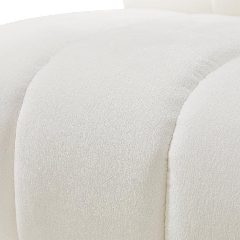 Ensemble de salon modulaire en chenille 5 pièces 84 po Shalon, Ivoire ivoire