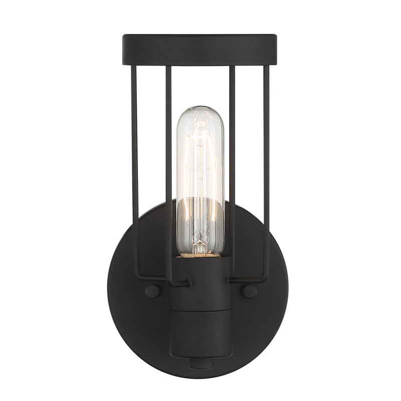 Mikels Flush Mounted Sconce, Matte Black