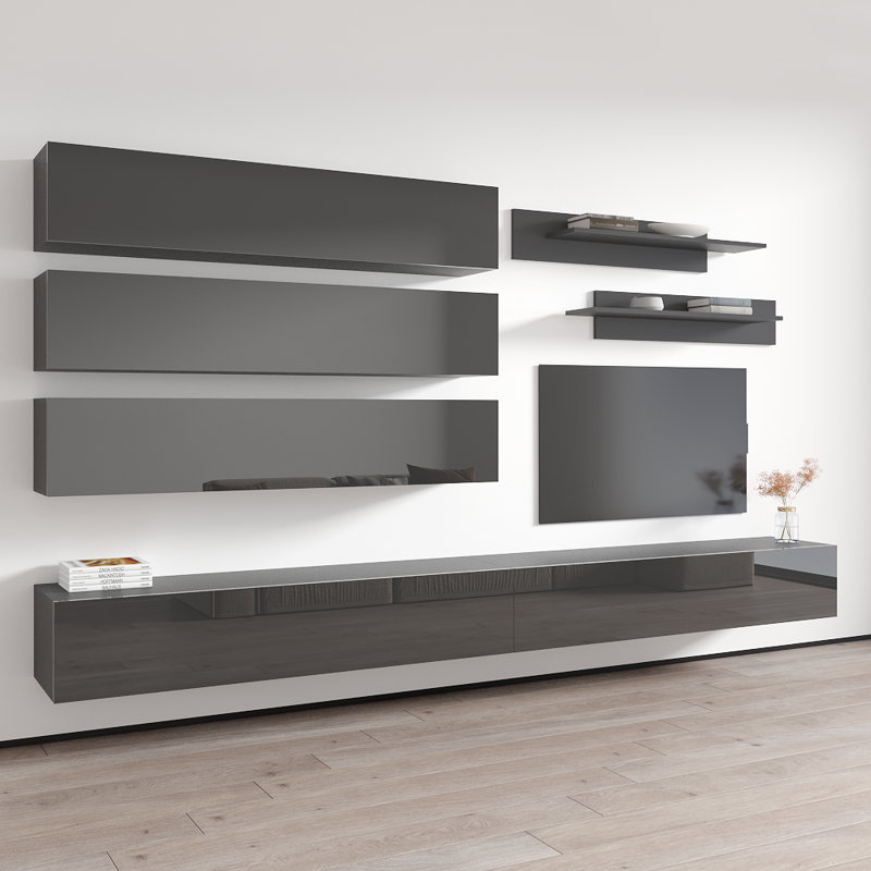 Meuble audio-vidéo flottant Fly 126 "J 30TV, gris