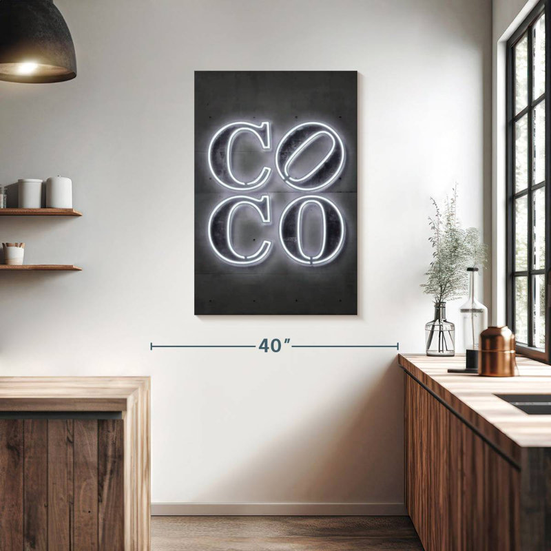 Enseigne néon coco, H 39 po x l 26 po