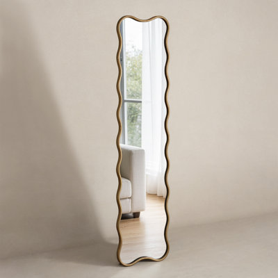 Euri 59'' H Wavy Antique Bronze Full Length Wall Mirror