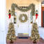 Ensemble de 4 pièces d'arbre de Noël artificiel pré-éclairé, guirlande, couronne et ensemble de 2 arbres d'entrée, X-Mas avec lumières DEL, ensemble de fête du PVC, vert