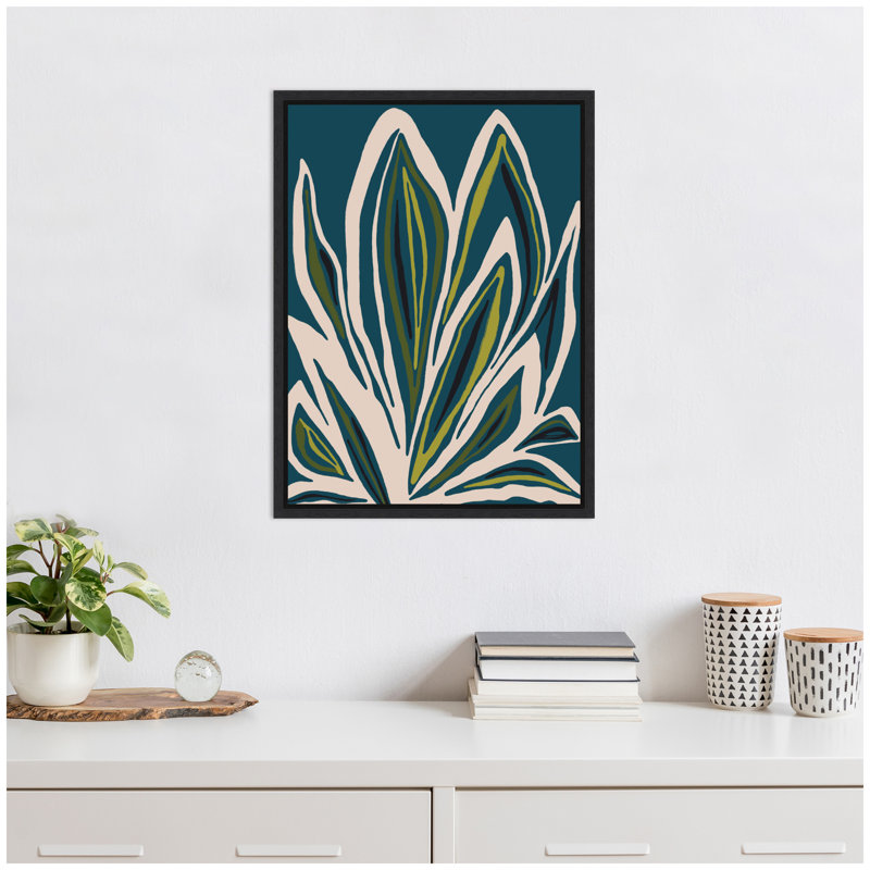 Blue Flora 1 by Alicia Bock Framed Canvas Wall Art Print
