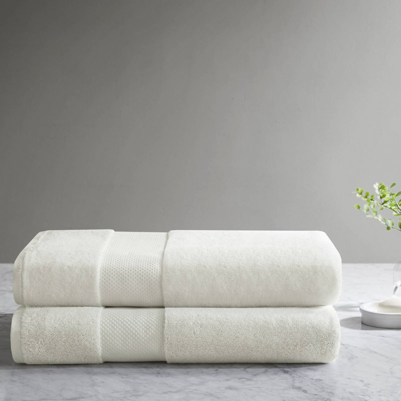 2 PCS 35X70" - 2PK 100% Cotton Bath Sheet Set, White