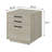 3-drawer Home Office File Cabinet Whitewashed Grey