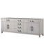 Meuble-lavabo double en chêne blanc de 84 po de largeur, fonction d'armoires à fermeture douce, deux armoires intérieures, quatre tiroirs, tablette ouverte, entièrement assemblé, bois massif et meuble-lavabo. W, système de fermeture pour salle de bain, facile