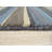 Blue Hand-Knotted Wool Horizon Stripe Geometric Modern Contemporary Carpet Rug-124206036