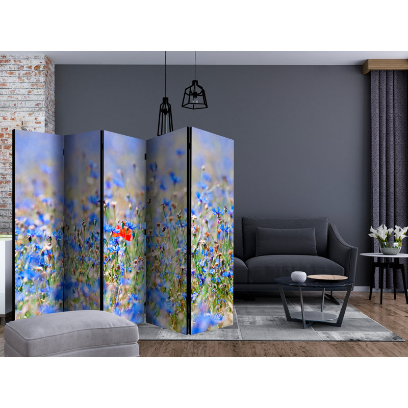 Room Divider - A Sky-Colored Meadow - Cornflowers II [Room Dividers], 5
