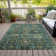 Machine Washable Indoor/Outdoor Xhevrie Teal Rug