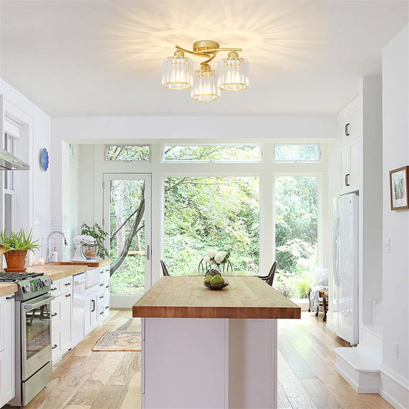Semi Flush Mount, Gold