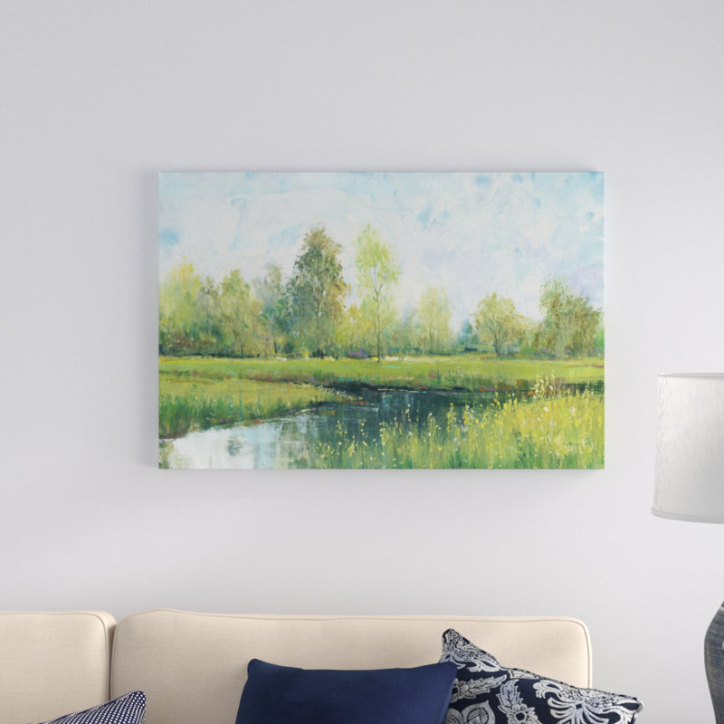 «Tranquil Park I», peinture sur toile, H 24 po x l 36 po