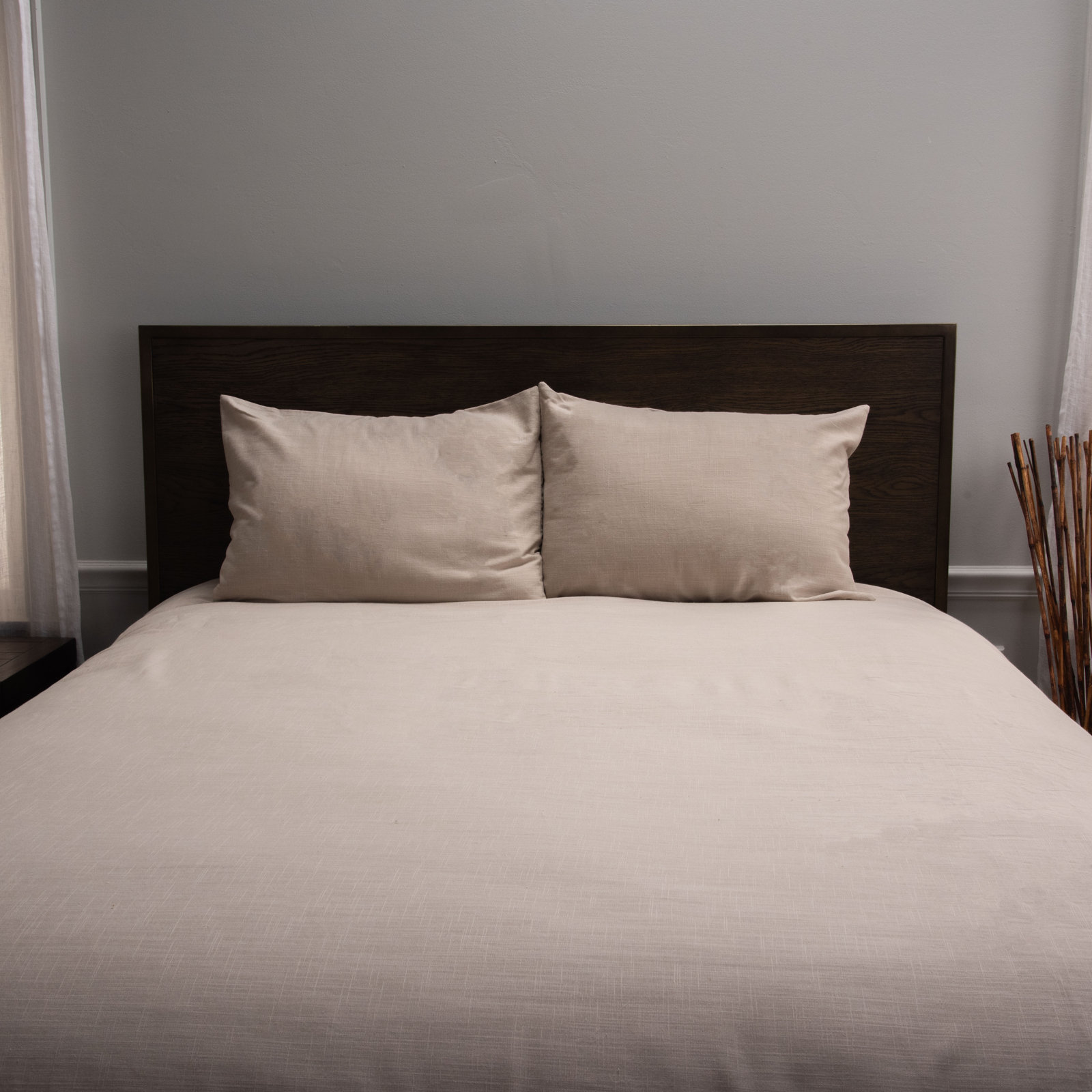 Zandy Cotton Comforter Set, Natural, Queen Comforter + 2 Standard Shams