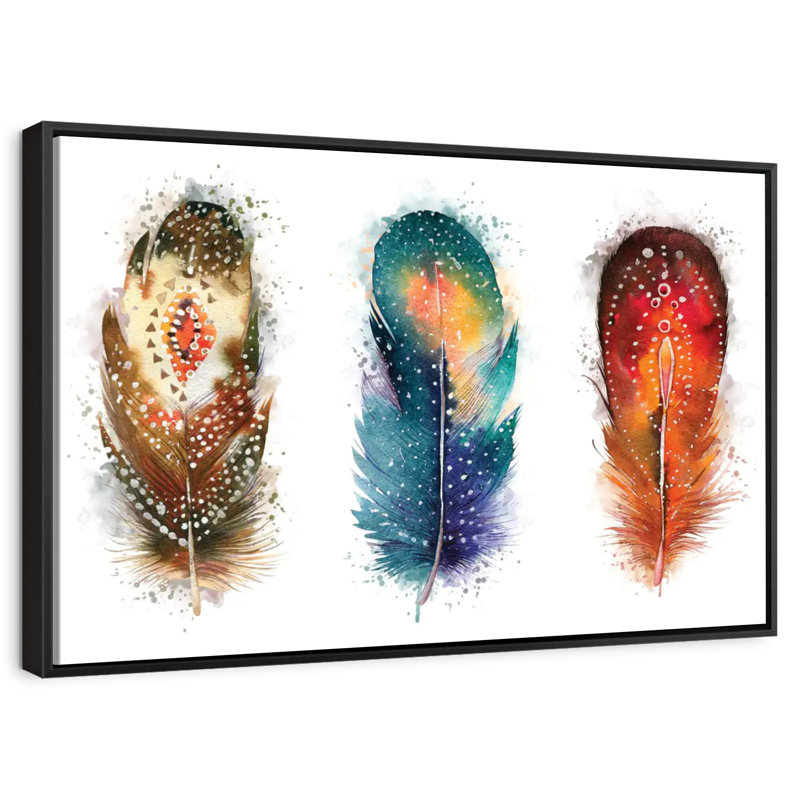 " Feather Patterns Splatter Canvas Print "