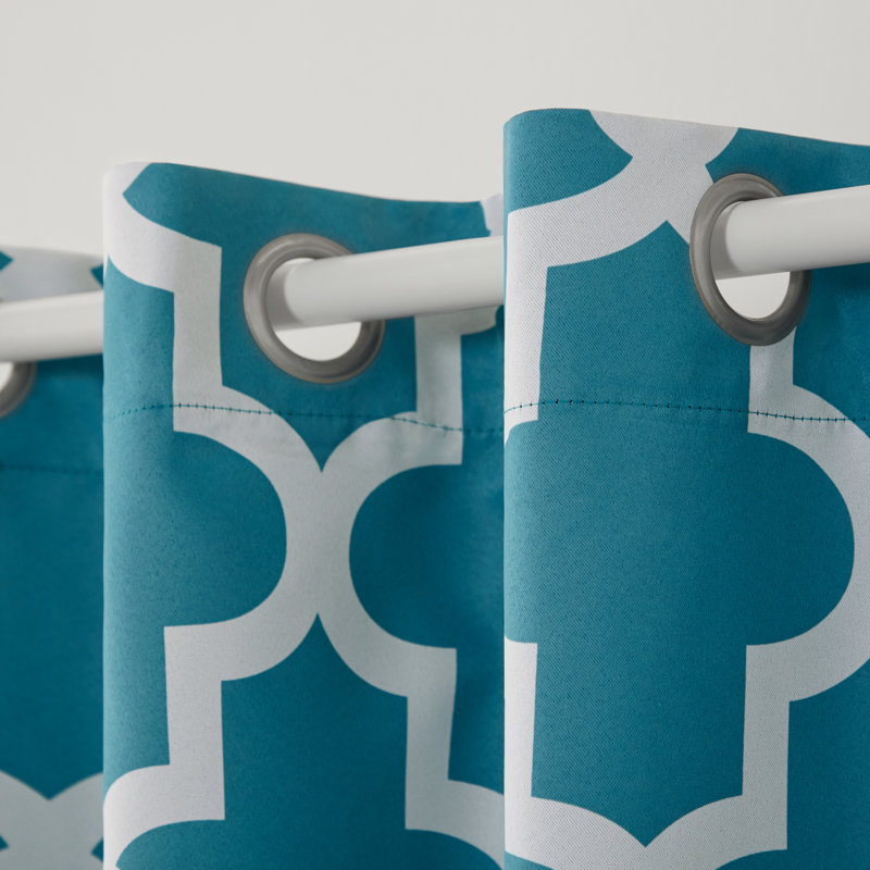 Neida Room Darkening Curtain Pair, Teal, 52" W x 84" L