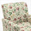 Fauteuil à motifs en mélange de polyester, structure en bois de bouleau massif avec pieds fuselés bruns, chaise d'appoint rembourrée de mousse avec garniture pour le bureau du salon