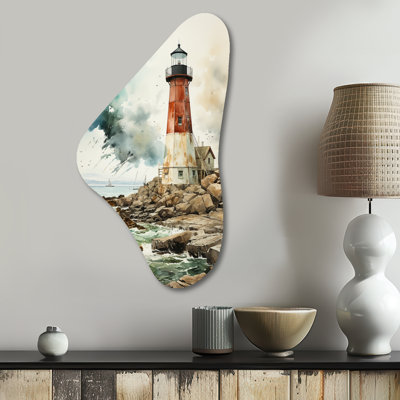 Guerneville - Lighthouses Boomerang Shape Metal Wall Sculpture