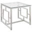 Table de bout carrée avec plateau en verre trempé Beaufain