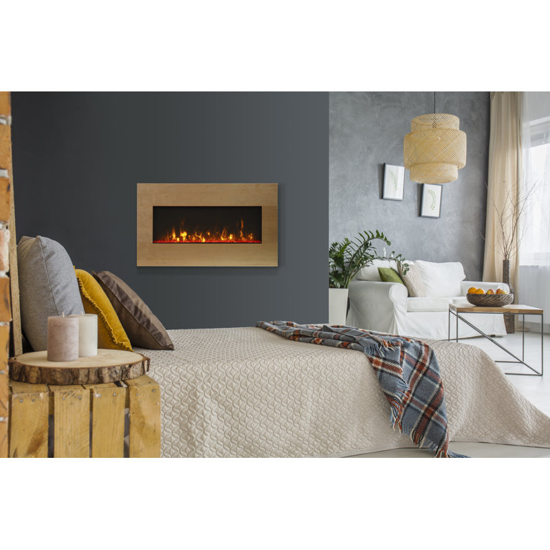 50" Black Extra Slim Built-In Electric Fireplace