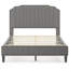 Lit plateforme tapissier Modern, structure en bois massif, garniture cloutée-1319568609-1319568608
