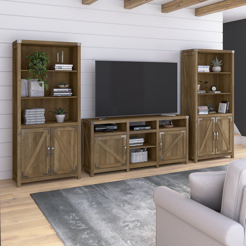 Egils Unfinished Entertainment Center for TVs up to 70", Reclaimed Pine