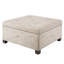Rangement à pieds en bois massif de couleur sable - Design carré pour plus de style avec mousse haute densité et espace intérieur-1483927994