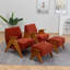 Upholstered Armchair with Footstool-200337906