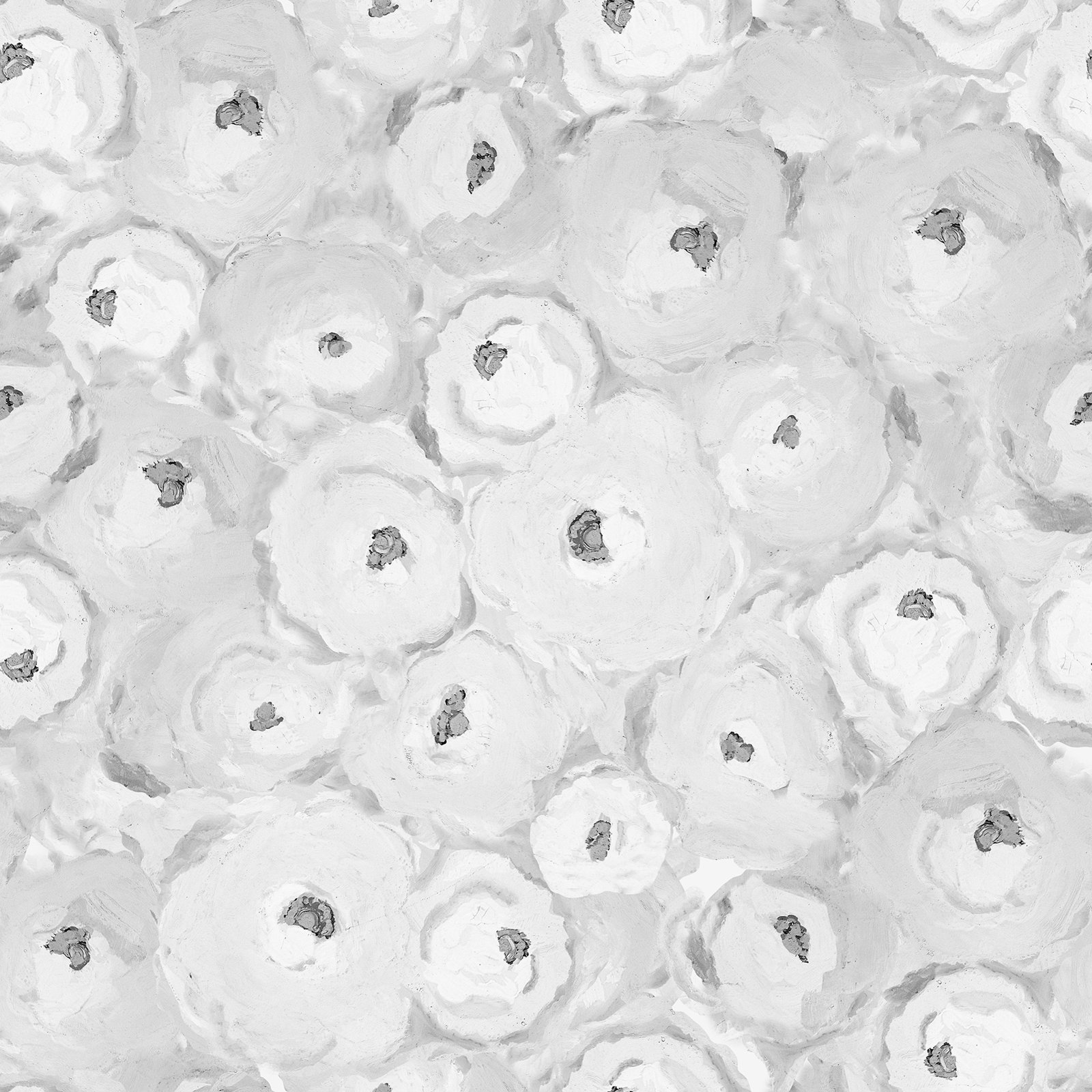 Yuki Osada Floral Wallpaper, Gray