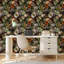 Papier peint adhésif peler et coller en PVC, revêtement mural auto-adhésif amovible avec impression de textile botanique orné, imperméable pour la décoration intérieure - rouleau