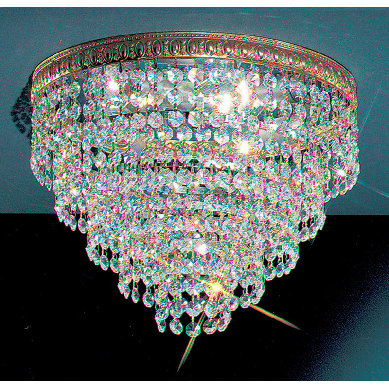 Plafonnier semi-encastré à paniers en cristal, Crystalique-Plus, H 9 po x l 12 po x P 12 po