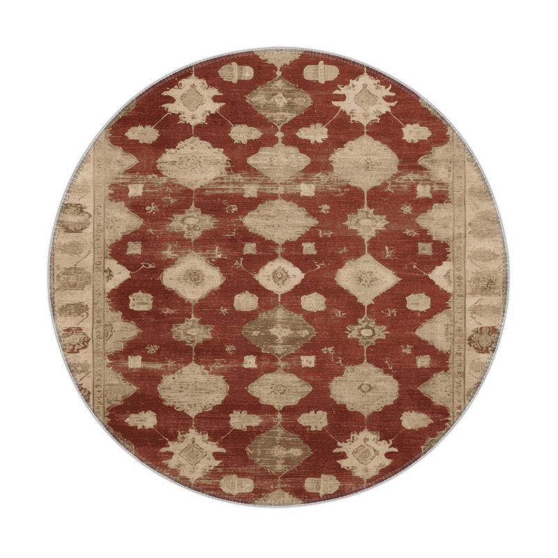 Tapis intérieur et extérieur brun Overdyed, Rond 5 pi
