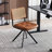 Markwart Mid-Century Modern Swivel Task Chair with Rattan Low Back Tufted Seat and Black Steel Frame-484249683