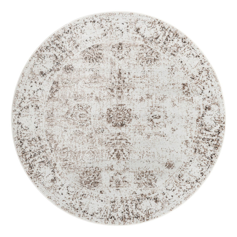 Tapis Brandt, Rond 7 pi 1 po, Non, Beige /Brun clair