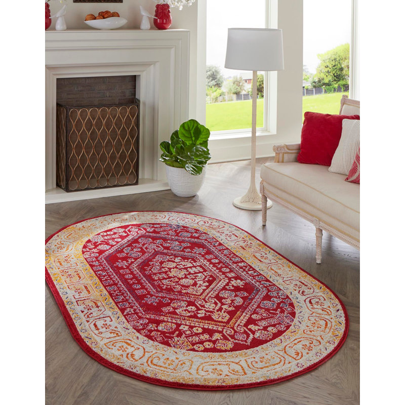 Milojica Oriental Indoor Rug, Oval 5' x 8'