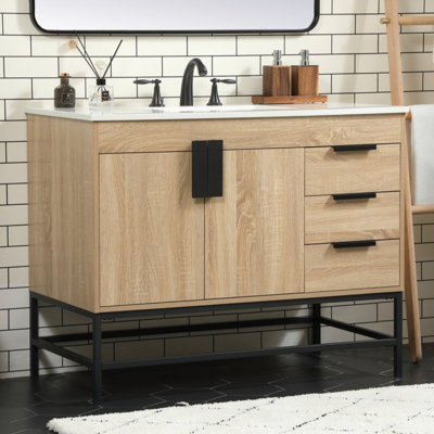 Eugene 42'' Single Bathroom Vanity with Engineered Marble Top