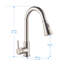 Robinet d'évier de cuisine à poignée simple en acier inoxydable avec bec pivotant sur 360 ° Topcraft-69763958