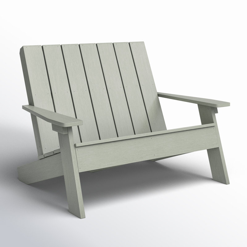 Causeuse double en plastique recyclé Byrnes, Eucalyptus
